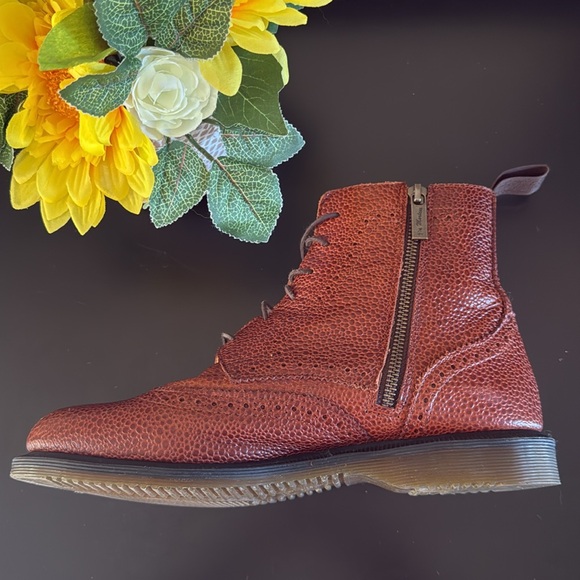 DR. MARTENS Brown Leather Side Zip Ankle Boots - Picture 8 of 14